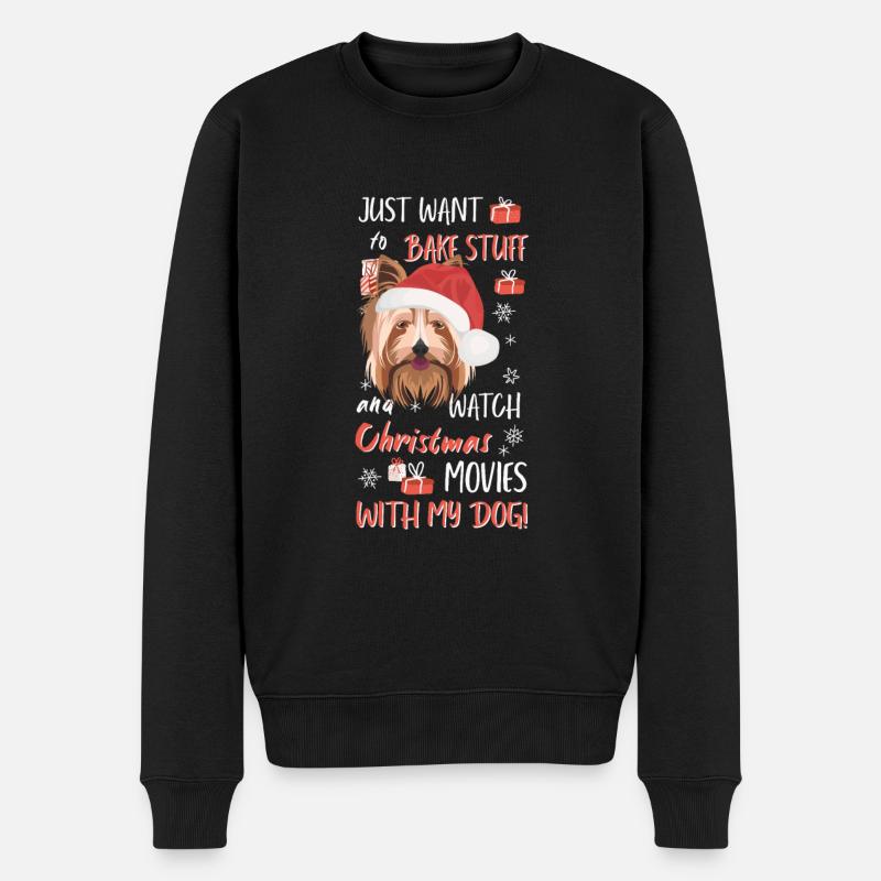 Yorkshire Terrier Joyeux Noël - Pull Premium bio Homme - noir