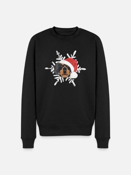 Wire-haired Dachshund Merry Christmas - Men's Premium Organic Jumper - black