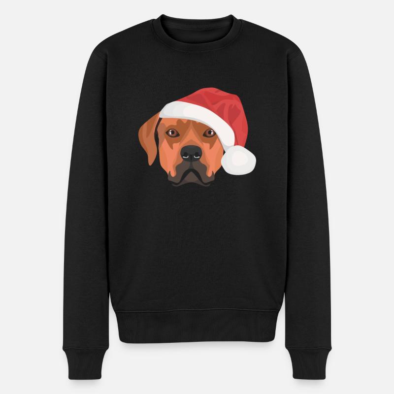 Rhodesian Ridgeback Frohe Weihnachten - Männer Premium Bio Pullover - Schwarz