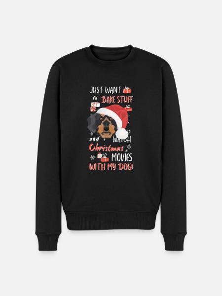 Wire-haired Dachshund Merry Christmas - Men's Premium Organic Jumper - black