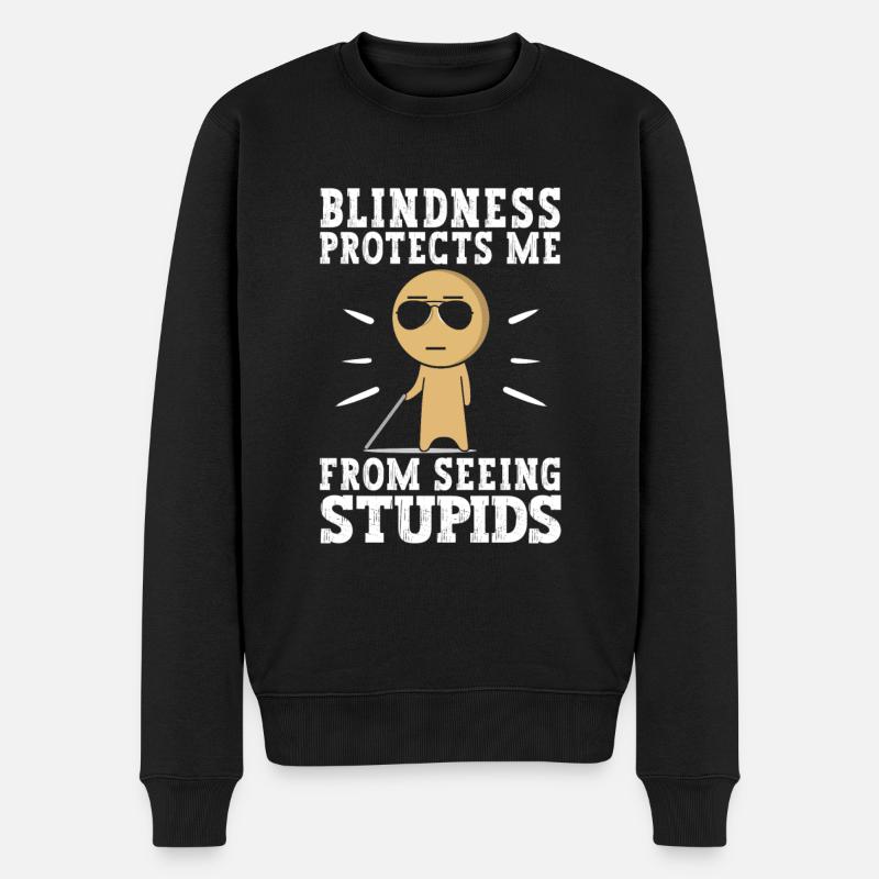 blind walking blindness - Männer Premium Bio Pullover - Schwarz