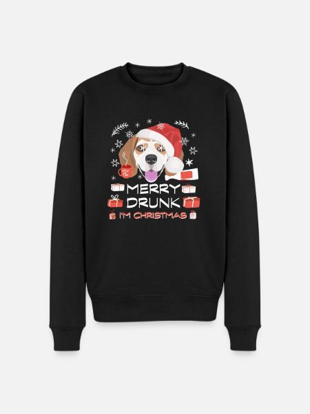 Beagle Weihnachtsmarkt - Männer Premium Bio Pullover - Schwarz