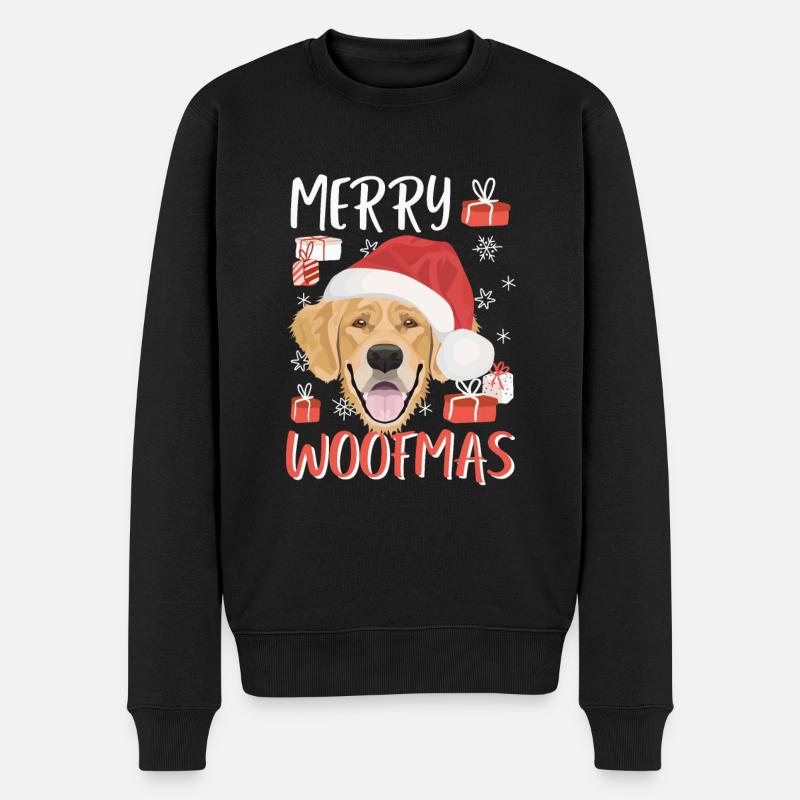 Golden Retriever Joyeux Noël - Pull Premium bio Homme - noir