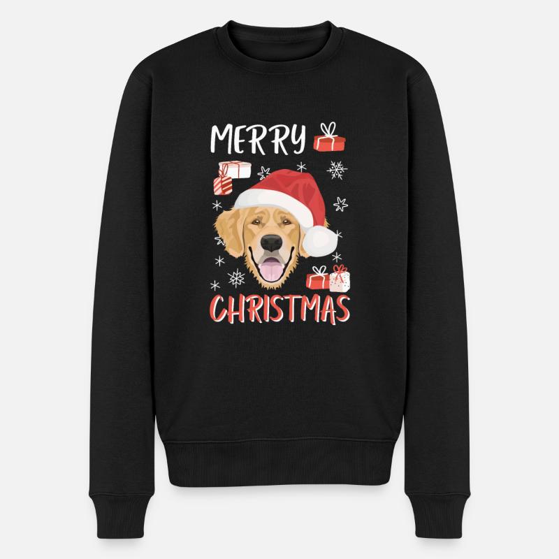 Golden Retriever Joyeux Noël - Pull Premium bio Homme - noir