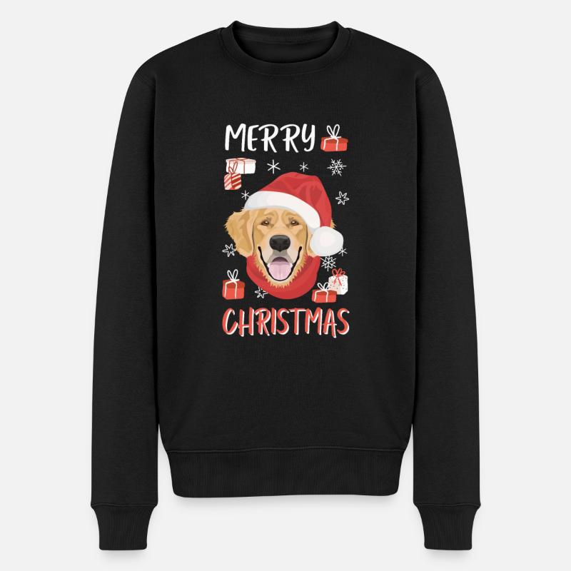Golden Retriever Joyeux Noël - Pull Premium bio Homme - noir