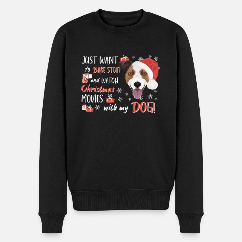 Jack Russell Terrier Frohe Weihnachten - Männer Premium Bio Pullover - Schwarz