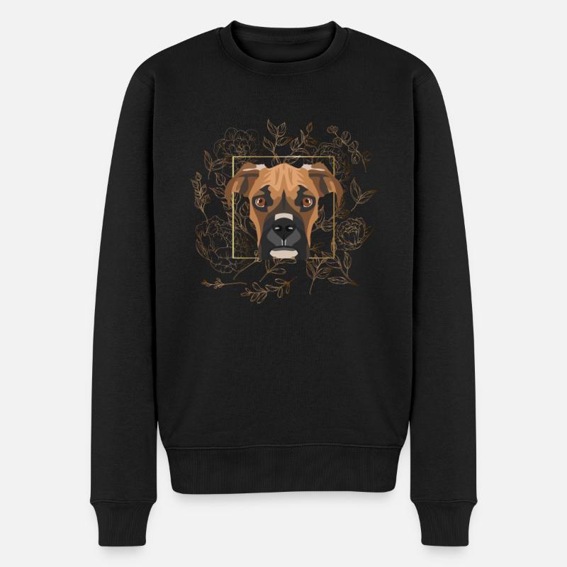 Goldener Hund Deutscher Boxer - Männer Premium Bio Pullover - Schwarz