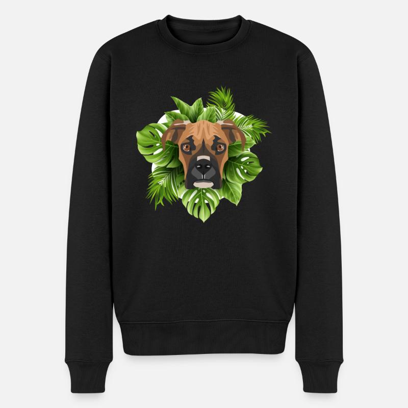 Tropical Deutscher Boxer - Männer Premium Bio Pullover - Schwarz