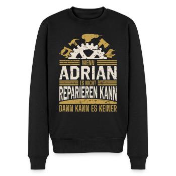 Adrian Name Geschenk Geburtstag - Männer Premium Bio Pullover - Schwarz - Vorne - Nico (187cm)