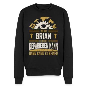Brian Name Geschenk Geburtstag - Männer Premium Bio Pullover - Schwarz - Vorne - Nico (187cm)