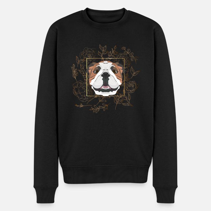 Bouledogue anglais Golden Dog - Pull Premium bio Homme - noir