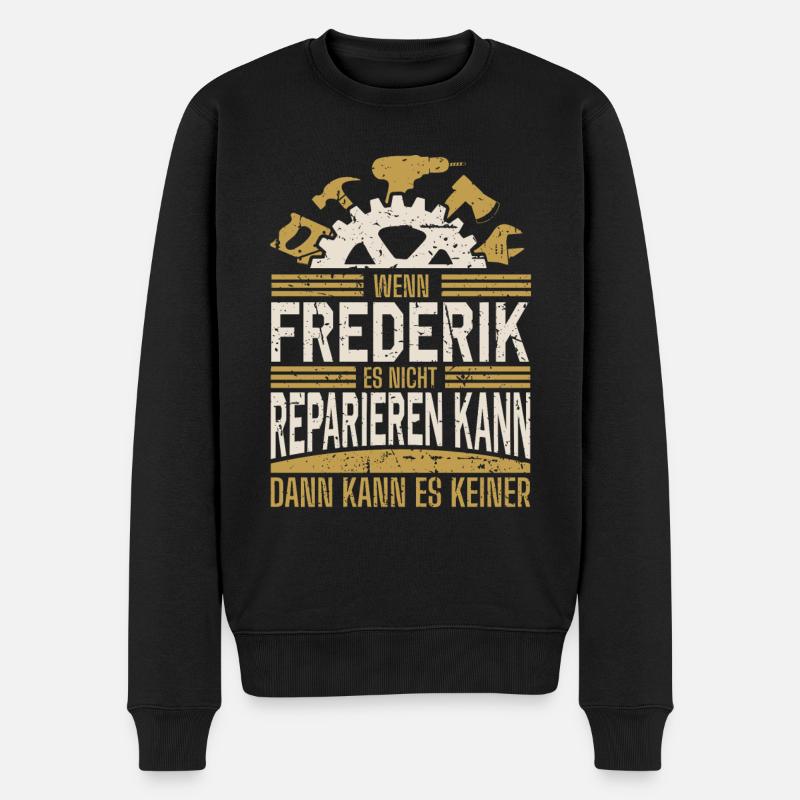Frederik Name Geschenk Geburtstag - Männer Premium Bio Pullover - Schwarz