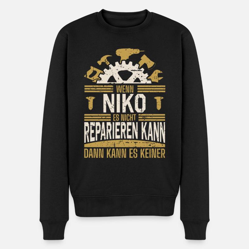 Niko Name Geschenk Geburtstag - Männer Premium Bio Pullover - Schwarz