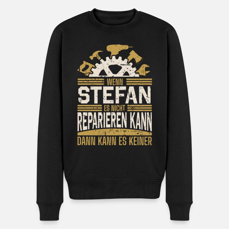 Stefan Name Geschenk Geburtstag - Männer Premium Bio Pullover - Schwarz