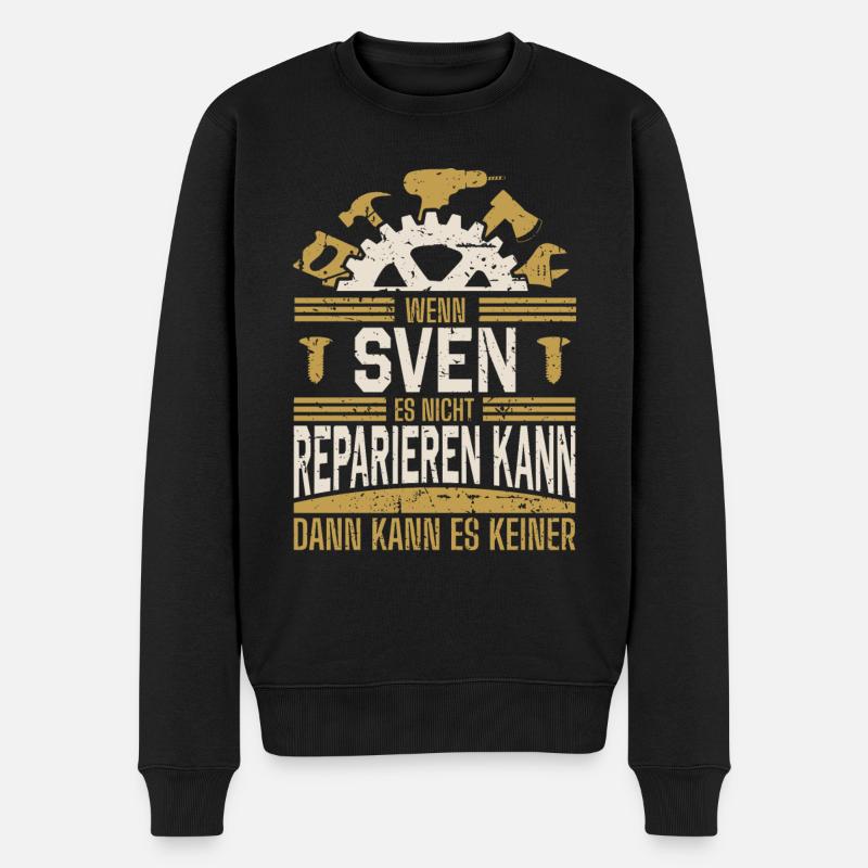 Sven Name Geschenk Geburtstag - Männer Premium Bio Pullover - Schwarz