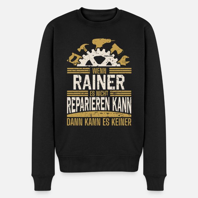 Rainer Name Geschenk Geburtstag - Männer Premium Bio Pullover - Schwarz