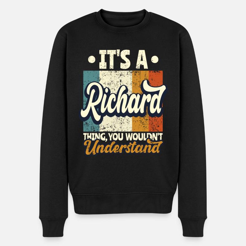 Nom Richard Cadeau Citation d’anniversaire - Pull Premium bio Homme - noir