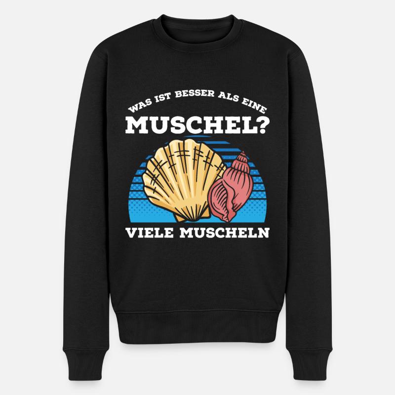 Was ist besser als eine Muschel? Viele Muscheln - Männer Premium Bio Pullover - Schwarz
