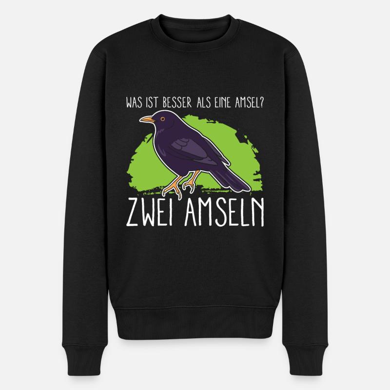 Was ist besser als eine Amsel? Zwei Amseln - Männer Premium Bio Pullover - Schwarz