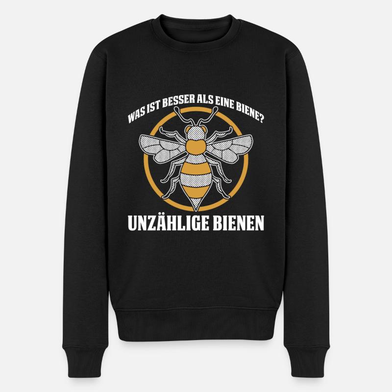 Was ist besser als eine Biene? Unzählige Bienen - Männer Premium Bio Pullover - Schwarz