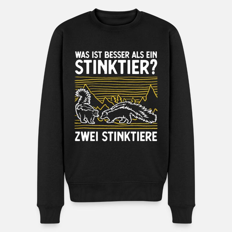 Was ist besser als ein Stinktier? Zwei Stinktiere - Männer Premium Bio Pullover - Schwarz
