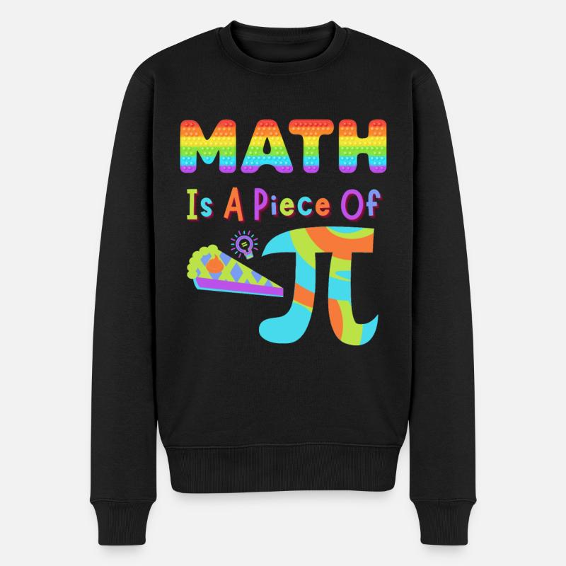 Pi Day 2023 Mathe ist ein Stück Pi Regenbogenbuchstaben - Männer Premium Bio Pullover - Schwarz