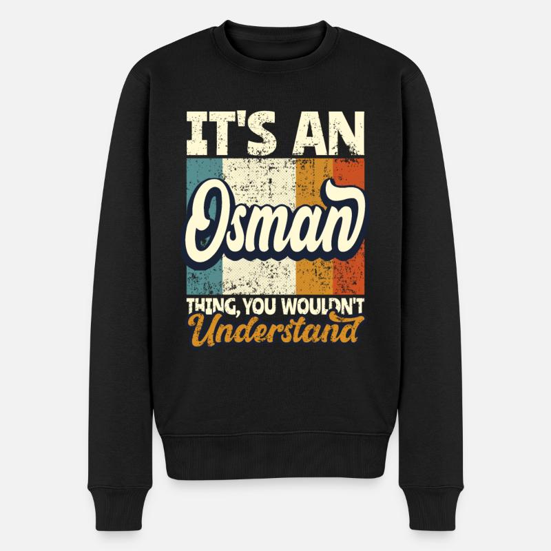 Name Osman Geschenk Vorname Personalisiert - Männer Premium Bio Pullover - Schwarz