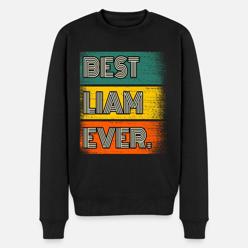 Liam Name Geschenk Spruch Lustig - Männer Premium Bio Pullover - Schwarz