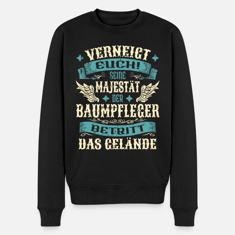 Baumpfleger Geschenk Lustige Sprüche - Männer Premium Bio Pullover - Schwarz