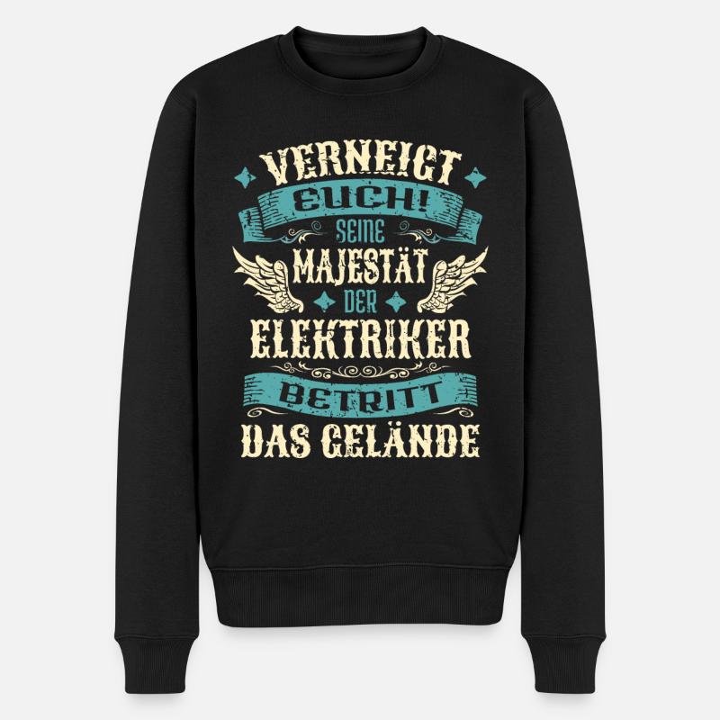 Elektriker Geschenk Lustige Sprüche - Männer Premium Bio Pullover - Schwarz
