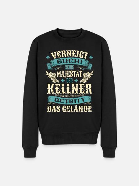 Kellner Geschenk Lustige Sprüche - Männer Premium Bio Pullover - Schwarz