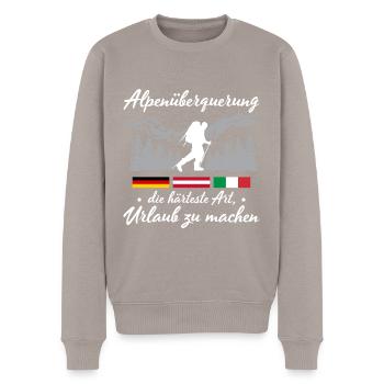 Alpenüberquerung Für Alpenüberquerer Wanderin Wand - Männer Premium Bio Pullover - Taupe - Vorne - Nico (187cm)