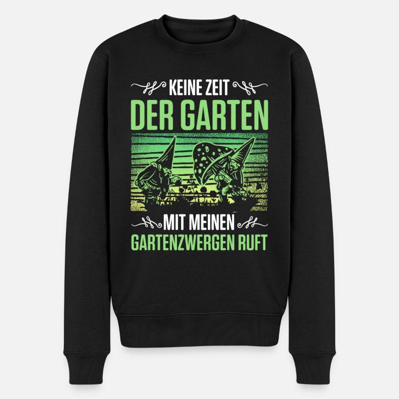 Gartenzwerg Für Gartenzwerg Liebhaber Gärtner Lust - Männer Premium Bio Pullover - Schwarz