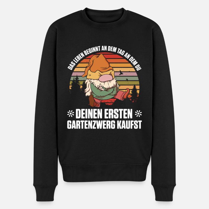 Gartenzwerg Für Gartenzwerg Liebhaber Gärtner Lust - Männer Premium Bio Pullover - Schwarz