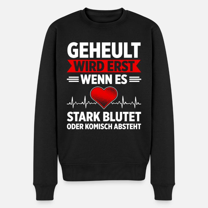 Erste Hilfe Für Ersthelfer Rettungssanitäter Sanit - Männer Premium Bio Pullover - Schwarz