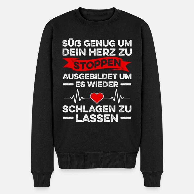 Erste Hilfe Für Ersthelfer Rettungssanitäter Sanit - Männer Premium Bio Pullover - Schwarz