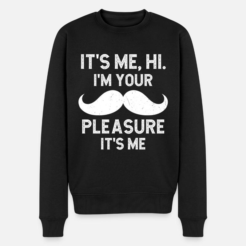 Mustache Moustache Stache - Männer Premium Bio Pullover - Schwarz