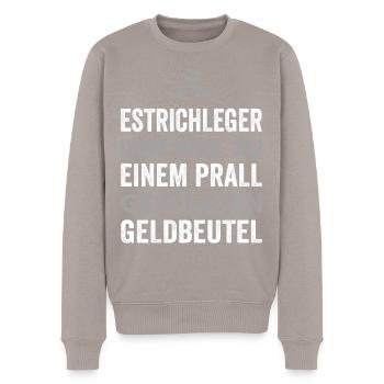 Estrich Legen Für Estrichleger Estrichbauer Handwe - Männer Premium Bio Pullover - Taupe - Vorne - Nico (187cm)