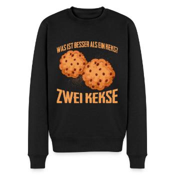 Was ist besser als ein Keks? Zwei Kekse Lieblibgse - Männer Premium Bio Pullover - Schwarz - Vorne - Nico (187cm)