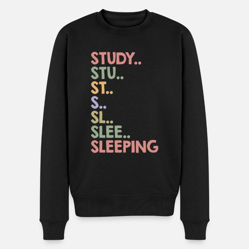 Lustige College-Studentenstudie - Männer Premium Bio Pullover - Schwarz