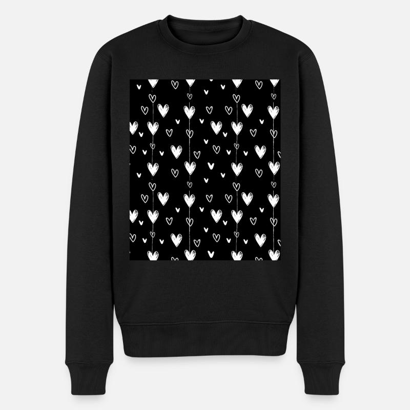 Melancholisches depressives Herz, schwarze Liebe - Männer Premium Bio Pullover - Schwarz