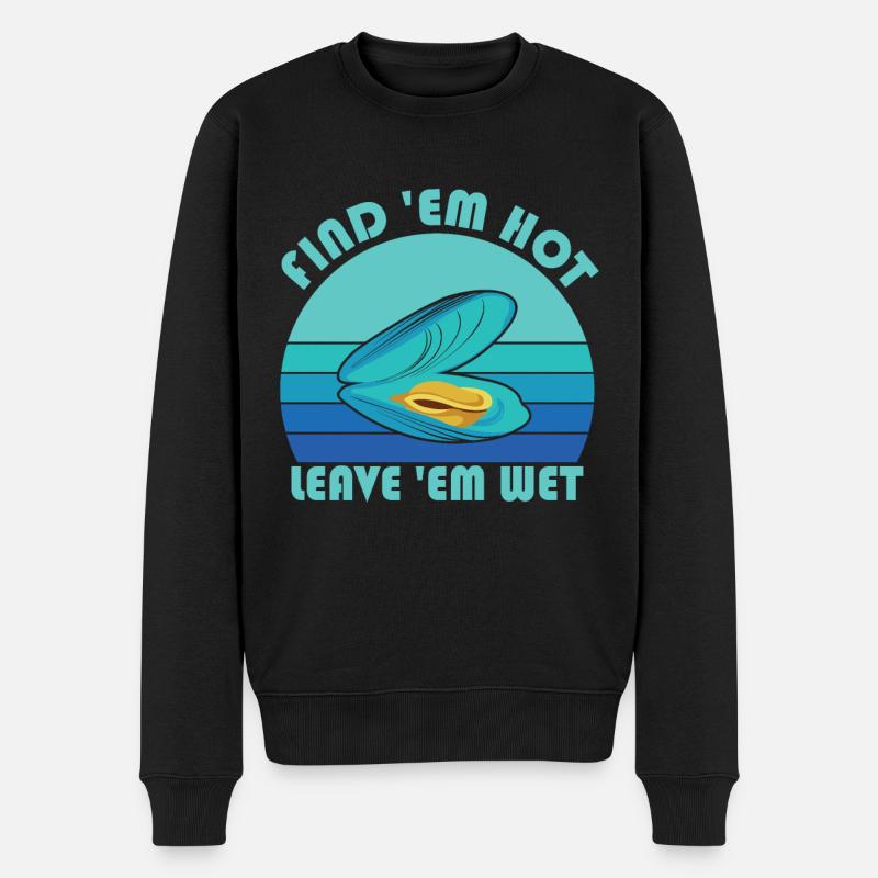 Lustige Austern Austernliebhaber Auster - Männer Premium Bio Pullover - Schwarz