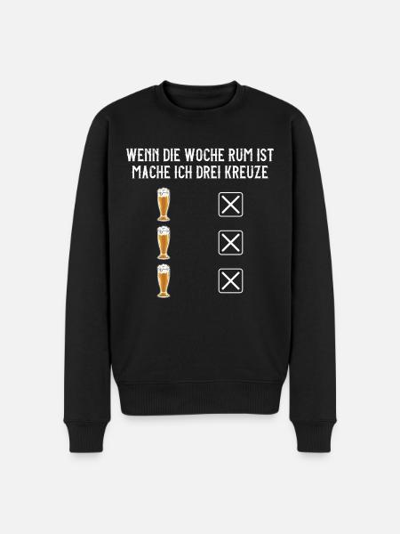 Biertrinker Bier Wochenende - Männer Premium Bio Pullover - Schwarz