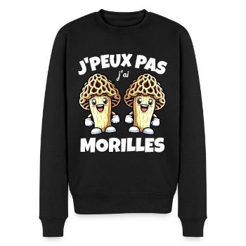 J'peux pas j'ai morilles - Pull Premium bio Homme - noir - Devant - Nico (187cm)