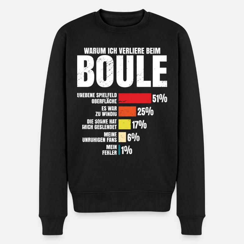 Boule Petanque - Männer Premium Bio Pullover - Schwarz