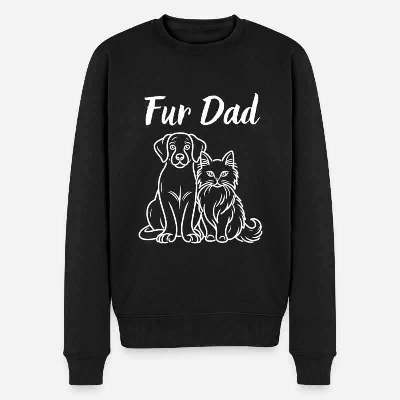 Fur Dad Vater Vatertag Hund Katze Haustier Welpe - Männer Premium Bio Pullover - Schwarz
