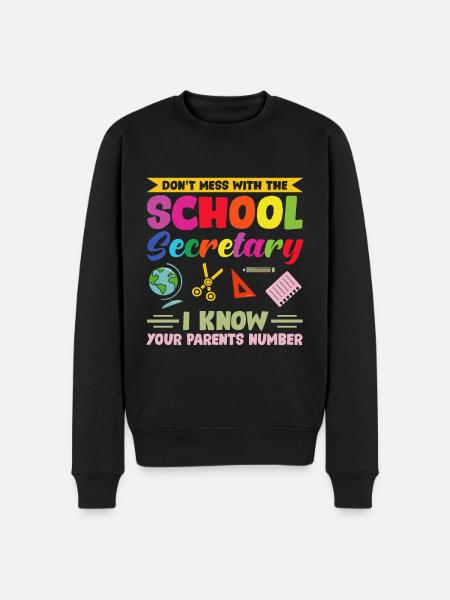 School Secretary - Männer Premium Bio Pullover - Schwarz