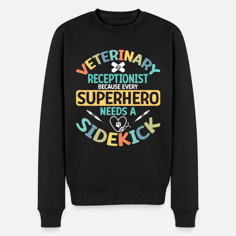 Réceptionniste vétérinaire - Pull Premium bio Homme - noir