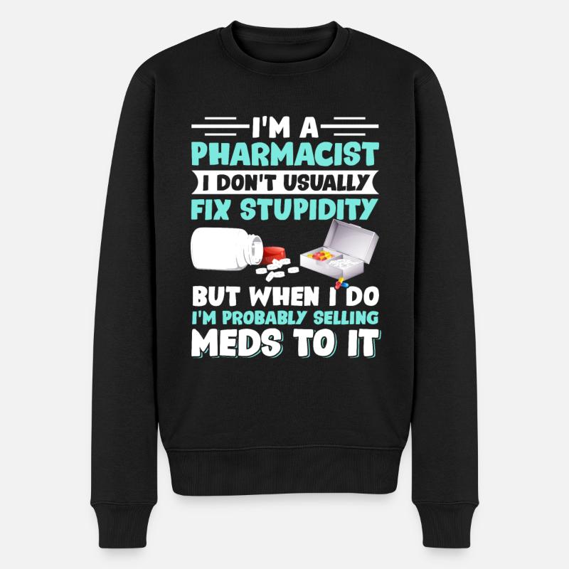 Pharmacist Pharmacy Tech - Men's Premium Organic Jumper - black