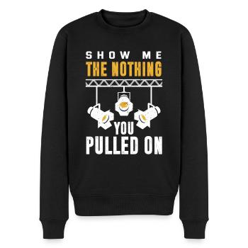 Funny Lighting Technician - Men's Premium Organic Jumper - black - Front - Nico (187cm)
